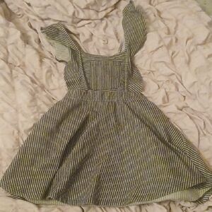 Striped Kids Bib Skater Dress